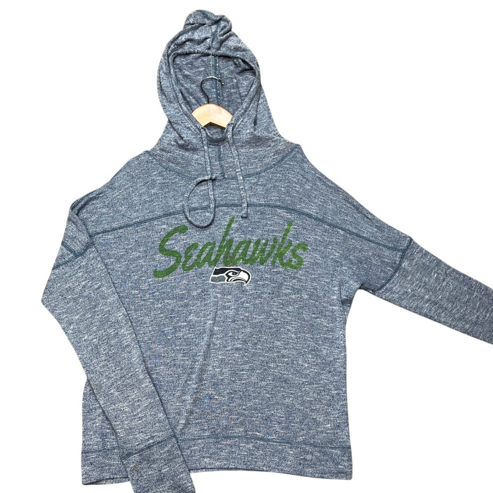 Seattle Seahawks NFL Team Apparel Hoodie Womens Medium Blue Heathered Stretch